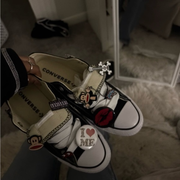 Converse Shoes - Custom Black Coverse Hightops